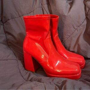Steve Madden Red Platform Boot